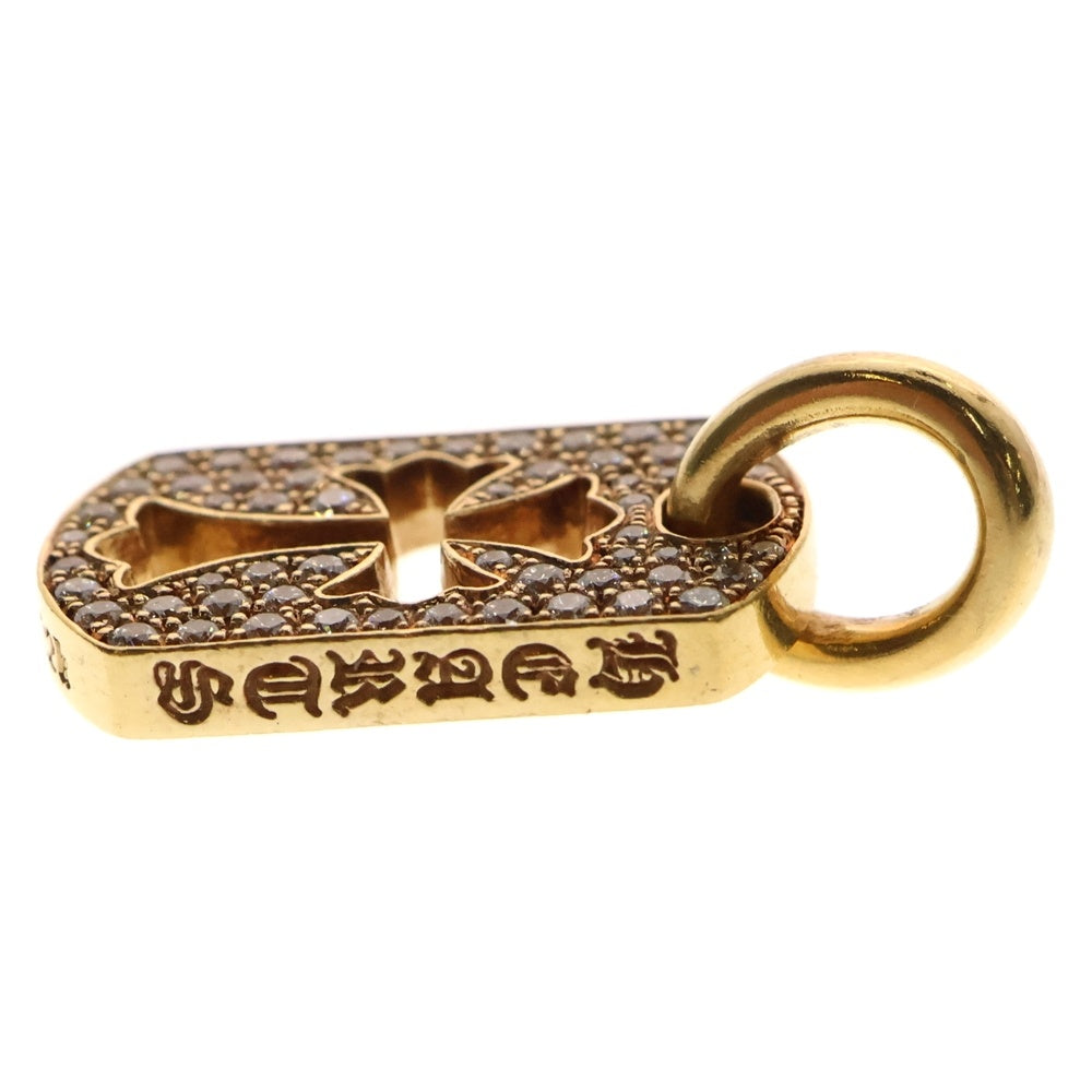 CHROME HEARTS(クロムハーツ) 22K DT TNY CO CRS P/DIA タイニーカットアウトクロス ドッグタグ PAVEダイヤ ペンダントトップ ゴールド BCA041