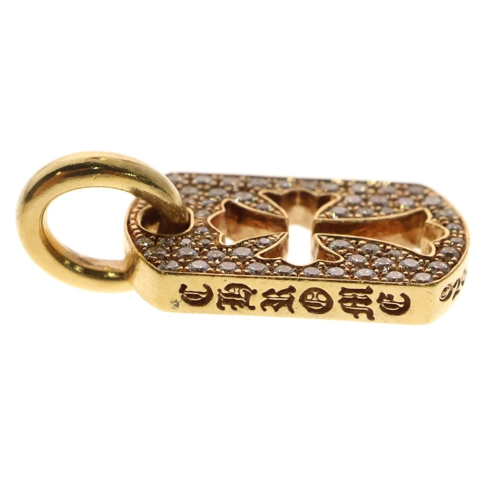 CHROME HEARTS(クロムハーツ) 22K DT TNY CO CRS P/DIA タイニーカットアウトクロス ドッグタグ PAVEダイヤ ペンダントトップ ゴールド BCA041