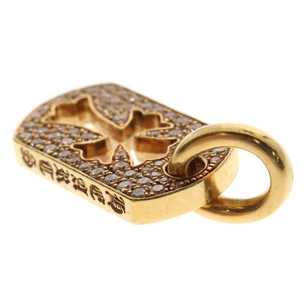 CHROME HEARTS(クロムハーツ) 22K DT TNY CO CRS P/DIA タイニーカットアウトクロス ドッグタグ PAVEダイヤ ペンダントトップ ゴールド BCA041