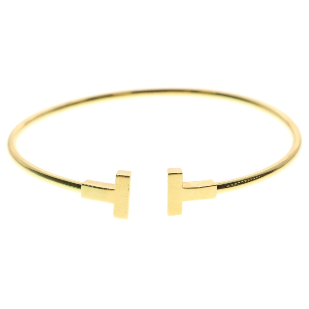 TIFFANY & Co.(ティファニー) K18 Tナロー ワイヤー バングル ブレスレット ゴールド