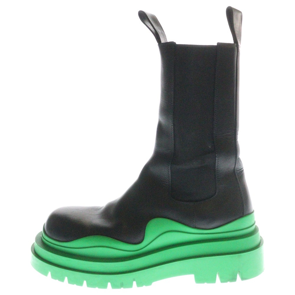 BOTTEGA VENETA(ボッテガヴェネタ) TIRE Chelsea Boots タイヤブーツ チェルシー サイドゴア ブラック/グリーン