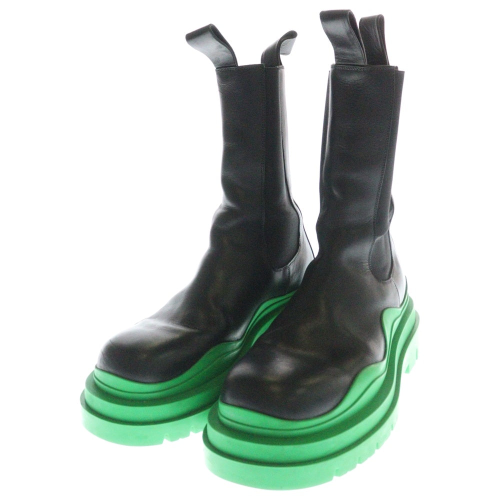 BOTTEGA VENETA(ボッテガヴェネタ) TIRE Chelsea Boots タイヤブーツ チェルシー サイドゴア ブラック/グリーン