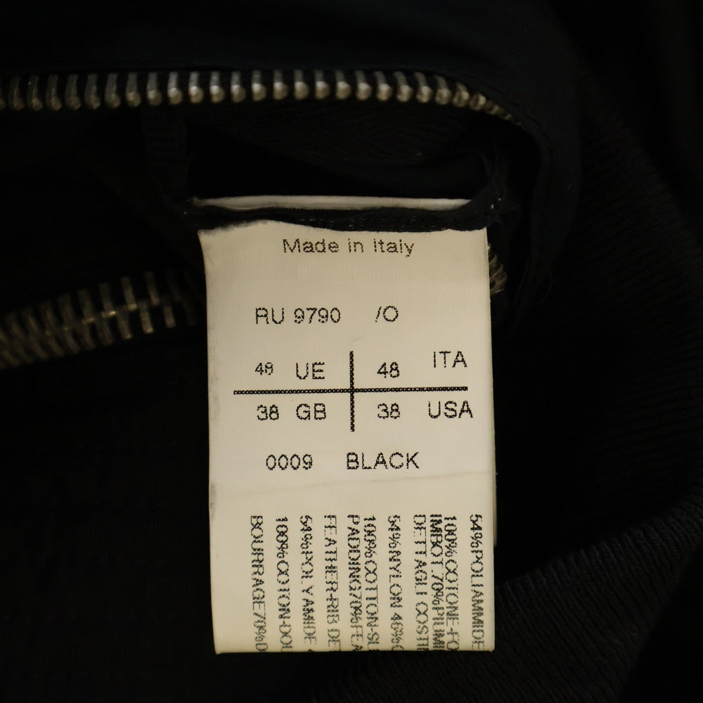 Rick Owens(リックオウエンス) WAVE ZIP BOMBER JACKET FLIGHT ウェーブジップ フライトボンバージャケット ブラック