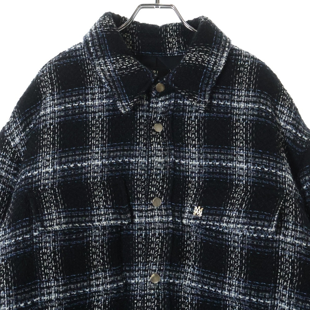 AMIRI(アミリ) SHADOW PLAID PADDED OVERSHIRT PS23MOS001 シャドウ プレイド パデッド オーバーシャツ 長袖 ブラック