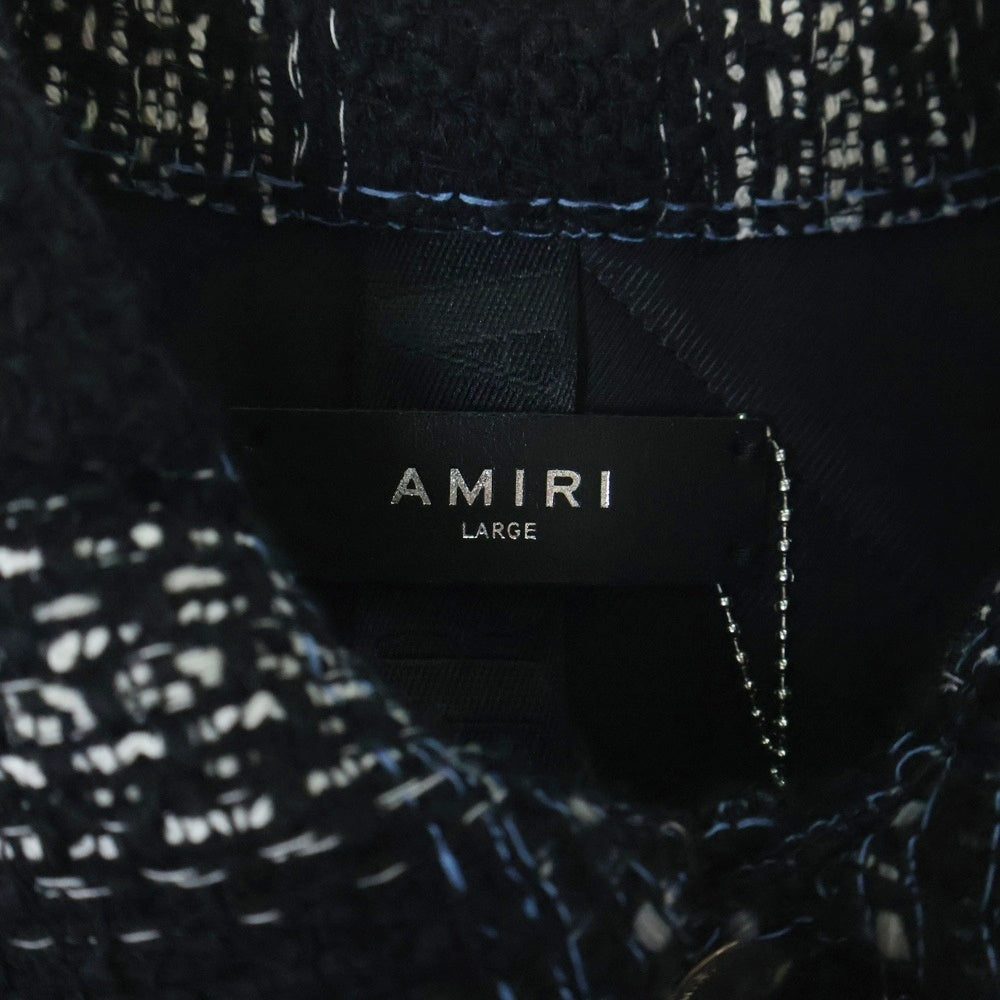 AMIRI(アミリ) SHADOW PLAID PADDED OVERSHIRT PS23MOS001 シャドウ プレイド パデッド オーバーシャツ 長袖 ブラック