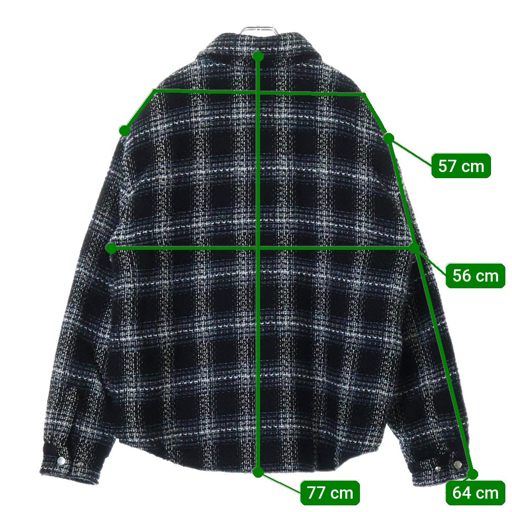 AMIRI(アミリ) SHADOW PLAID PADDED OVERSHIRT PS23MOS001 シャドウ プレイド パデッド オーバーシャツ 長袖 ブラック