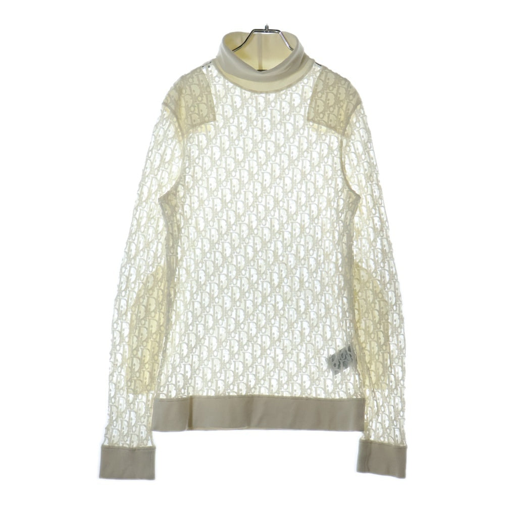 DIOR(ディオール) オブリーク 総柄 シースルー ガーゼ ニット ジャガード モノグラム 143J640A0732 アイボリー