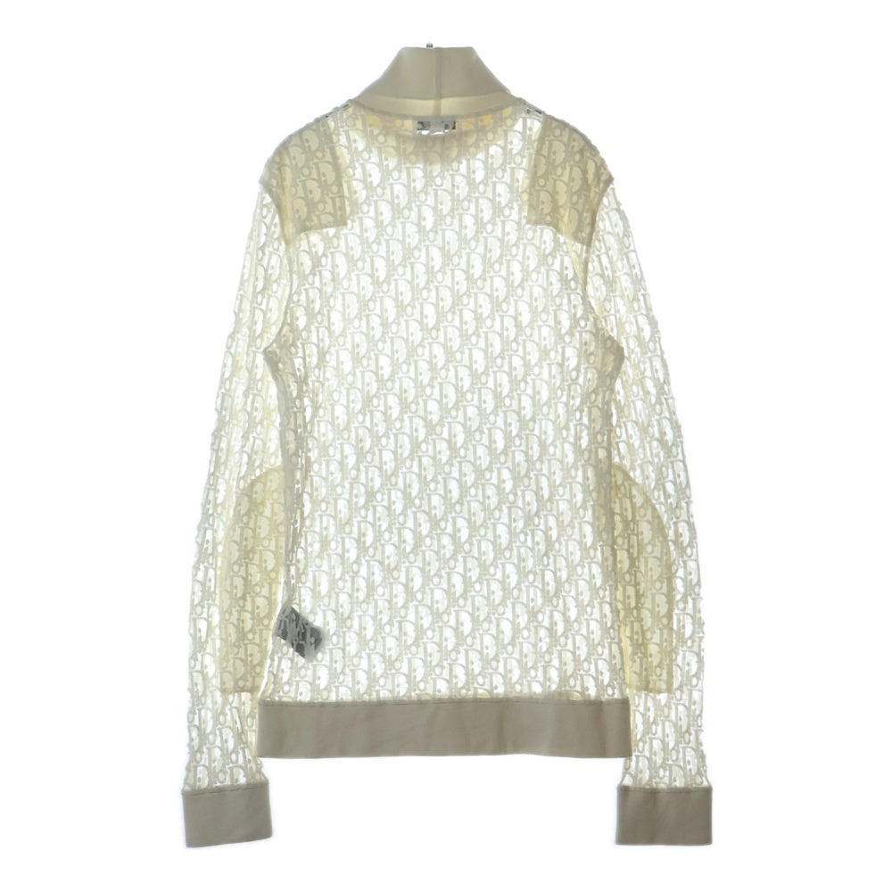 DIOR(ディオール) オブリーク 総柄 シースルー ガーゼ ニット ジャガード モノグラム 143J640A0732 アイボリー