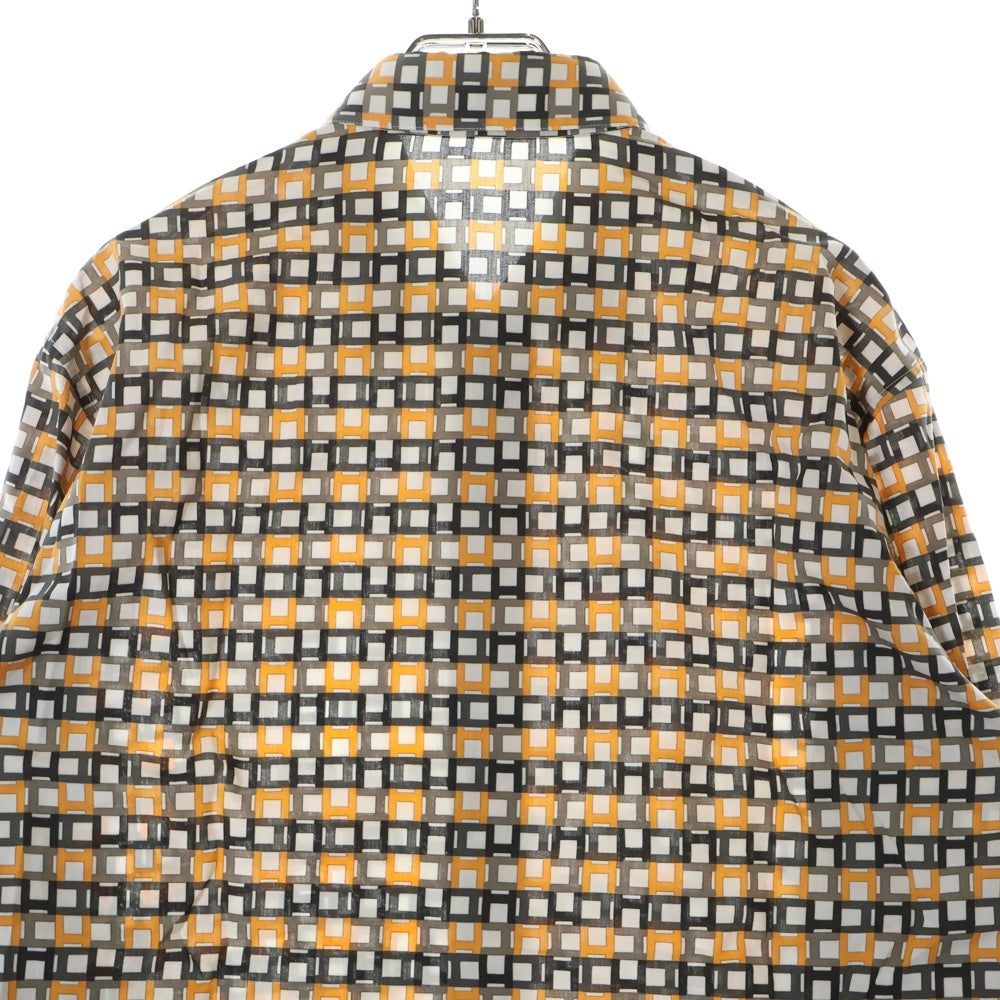 HERMES(エルメス) H LOGO CHECK SHIRTS 総柄Hロゴ 長袖シャツ オレンジ
