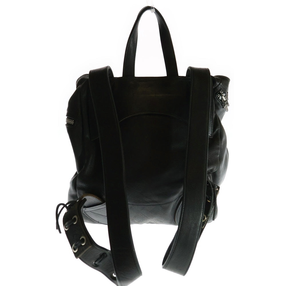 CHROME HEARTS(クロムハーツ) BACKPACK バックパック ガンスリンガーストラップレザーバックパックリュック ブラック