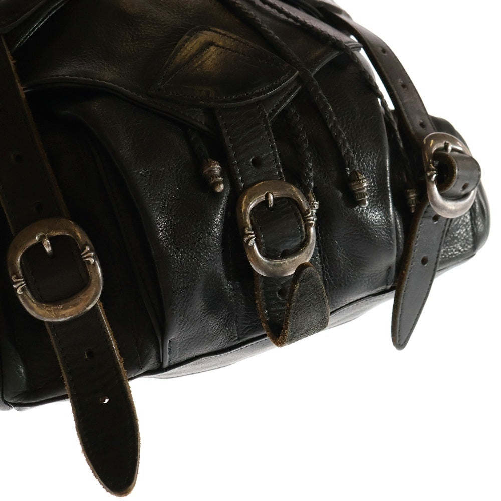 CHROME HEARTS(クロムハーツ) BACKPACK バックパック ガンスリンガーストラップレザーバックパックリュック ブラック