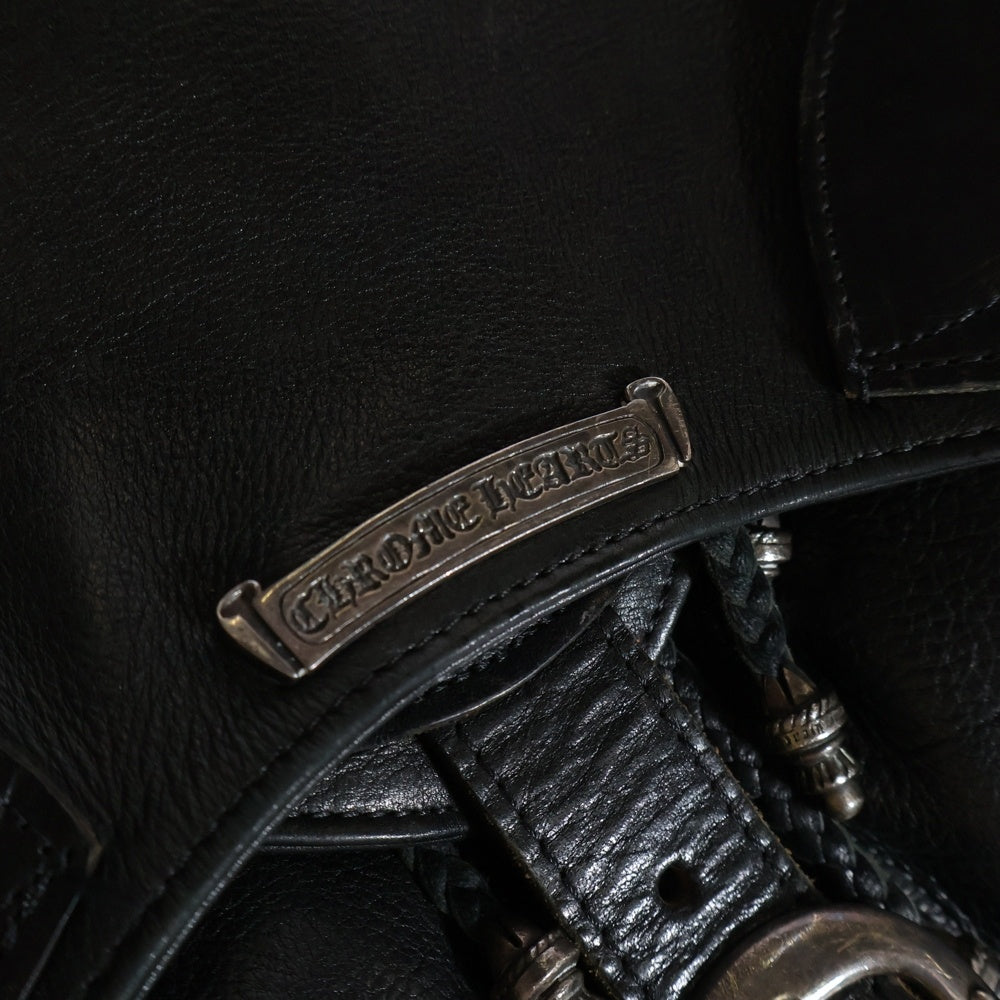 CHROME HEARTS(クロムハーツ) BACKPACK バックパック ガンスリンガーストラップレザーバックパックリュック ブラック