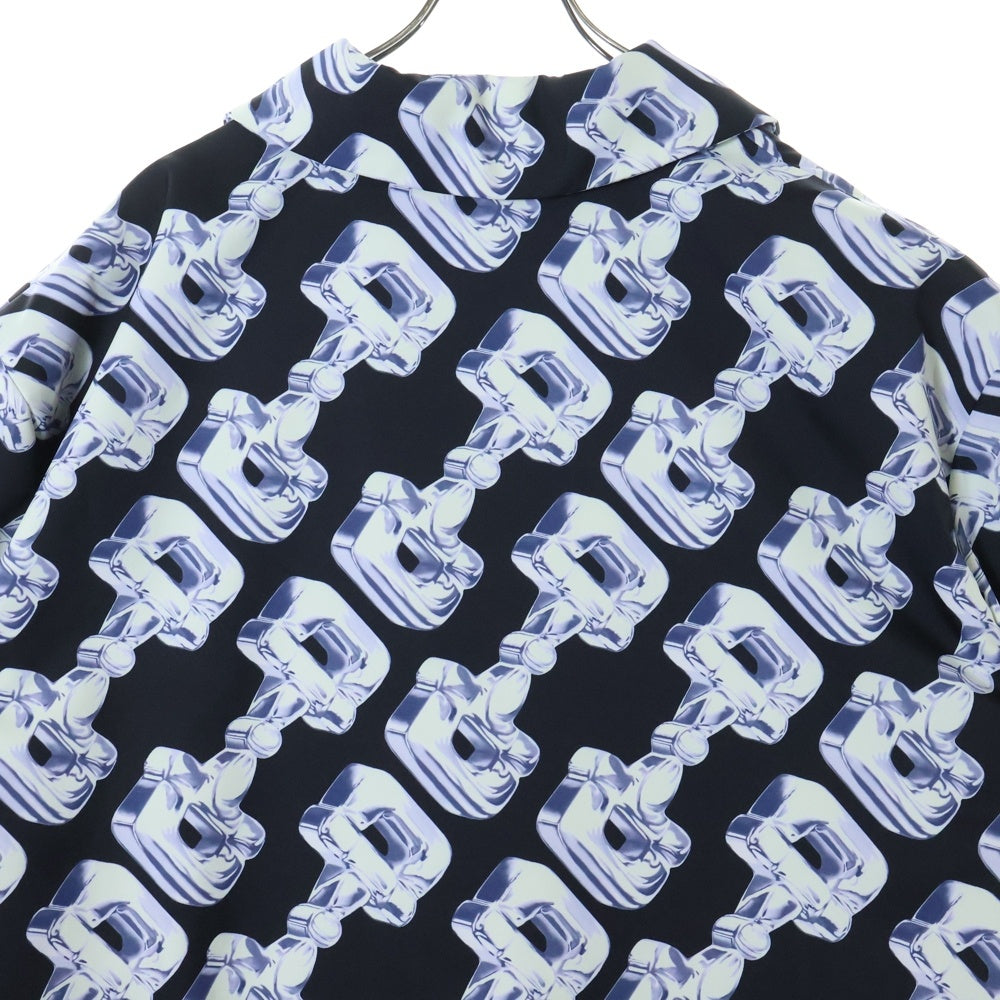 GUCCI(グッチ) 3d Glass Horsebit Print Padded Shirt 769897 3Dグラス ホースビット パデッド 半袖シャツジャケット ブルー