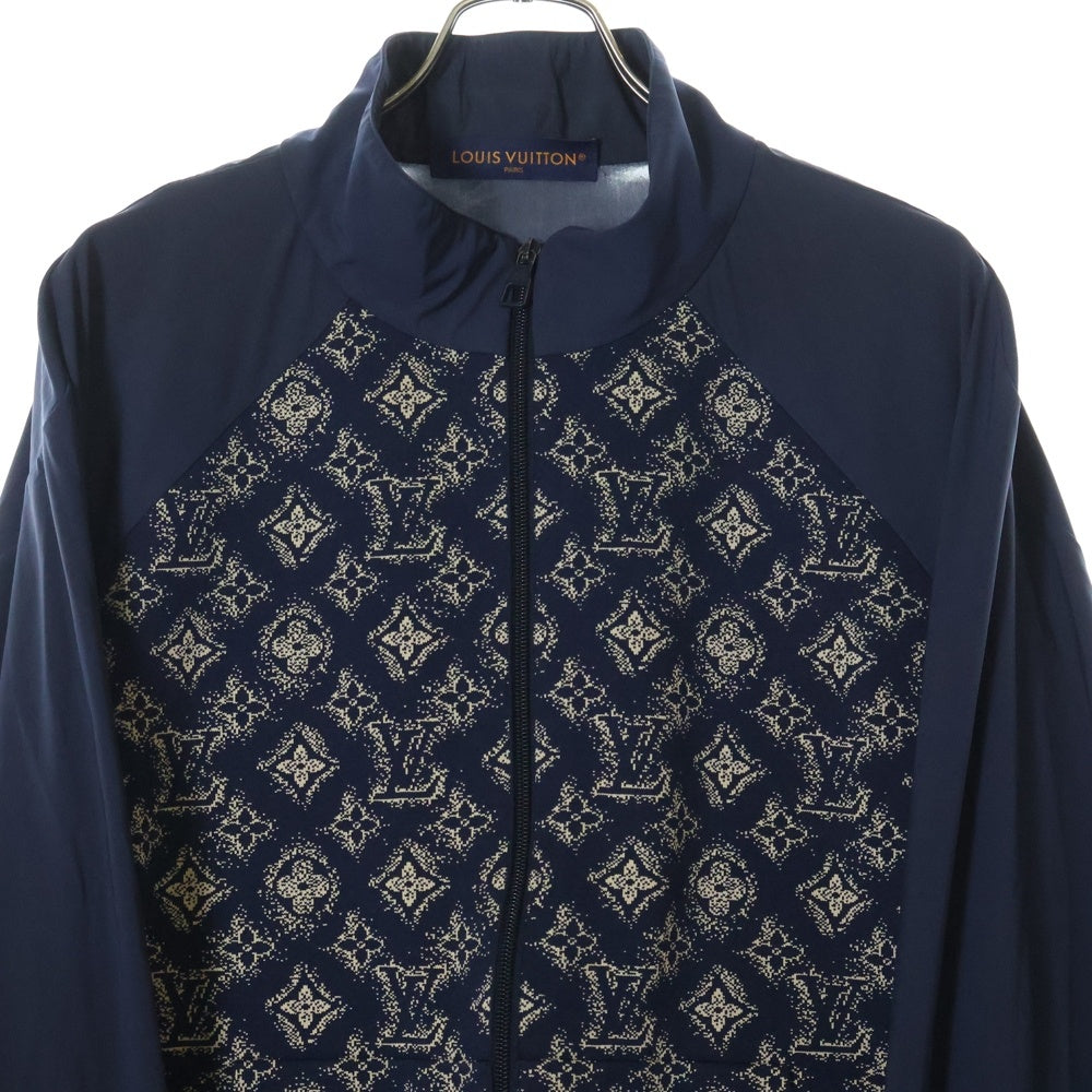 LOUIS VUITTON(ルイヴィトン) 23AW テクニカルコットン ジップタンクトップ モノグラム ジャガードニットジャケット トラックジャケット ネイビー 1ABJEQ RM232M Z38 HPN20W