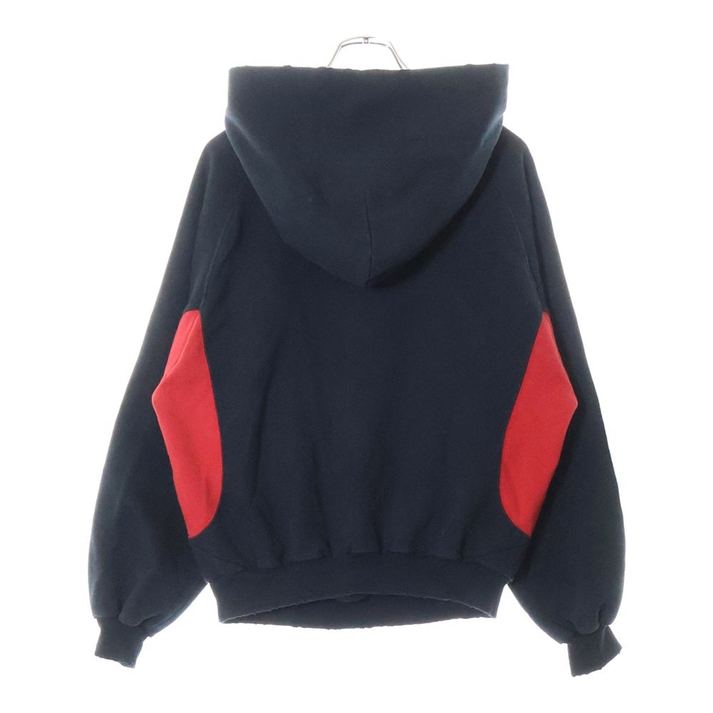 BALENCIAGA(バレンシアガ) ×adidas Hoodie Large Fit 715001 TNVA8 アディダス ロゴ刺繍 プルオーバーパーカー ダメージ加工フーディ ブラック