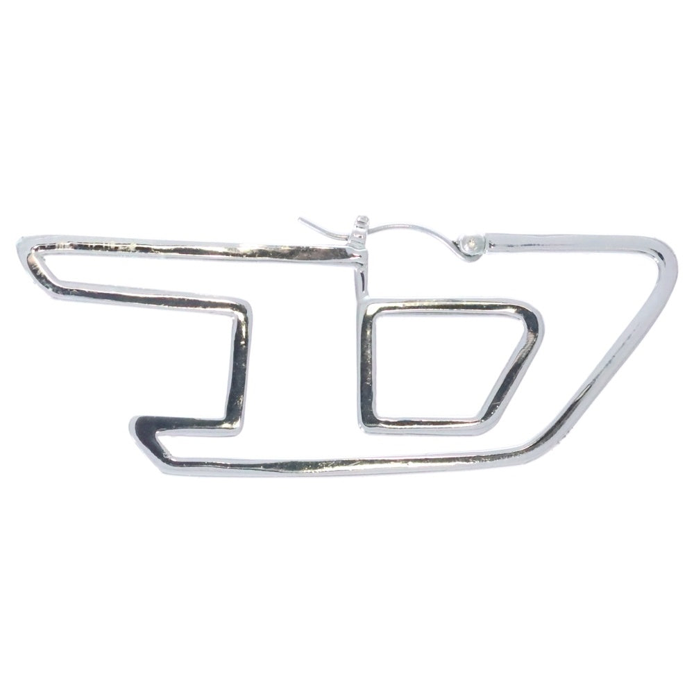 DIESEL(ディーゼル) ロゴモチーフ シルバーフープピアス DX1363040