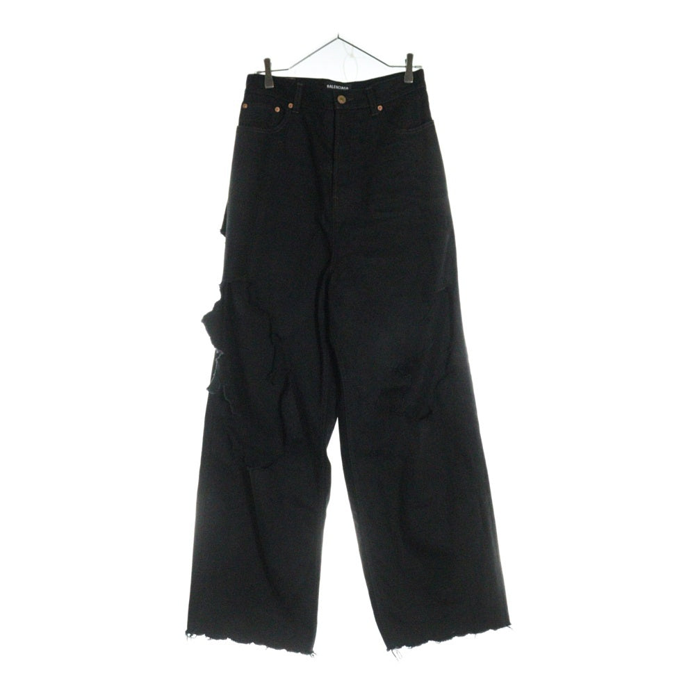 BALENCIAGA(バレンシアガ) 21AW デストロイバギーデニムパンツ 664265 TJW58 ブラック
