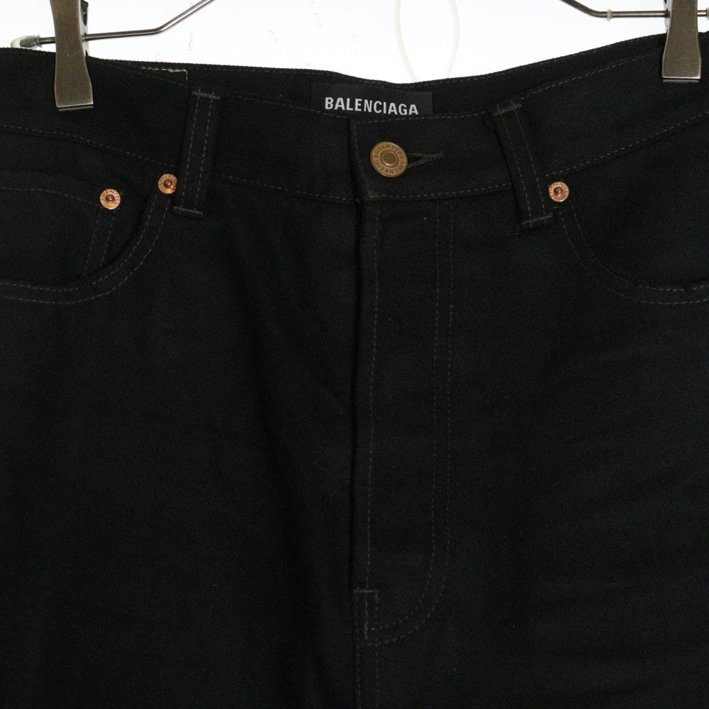 BALENCIAGA(バレンシアガ) 21AW デストロイバギーデニムパンツ 664265 TJW58 ブラック
