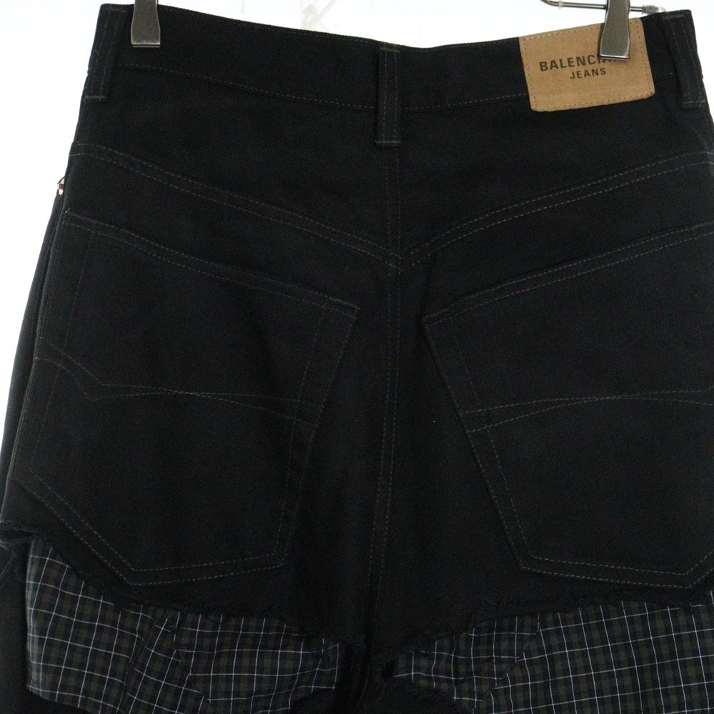 BALENCIAGA(バレンシアガ) 21AW デストロイバギーデニムパンツ 664265 TJW58 ブラック