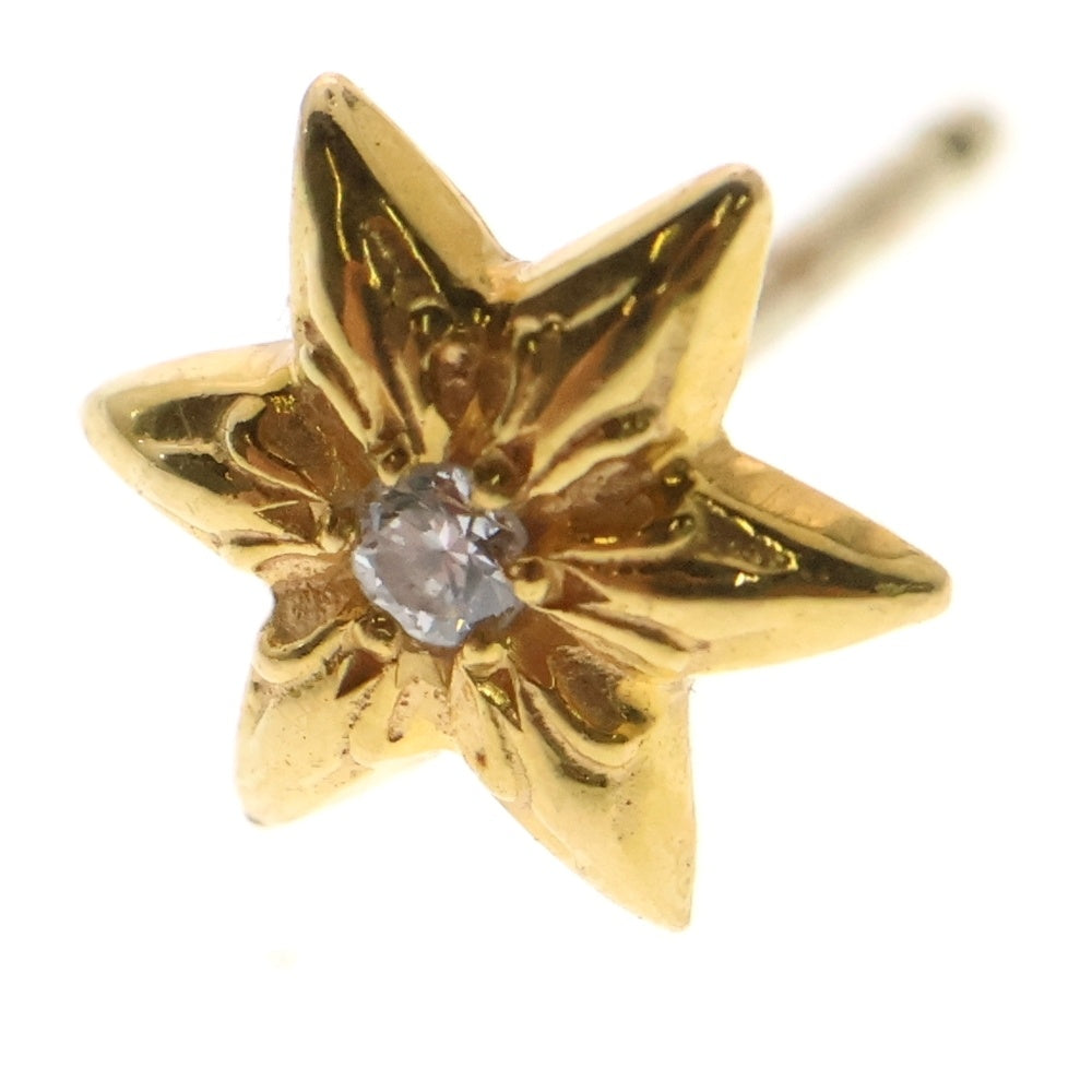 CHROME HEARTS(クロムハーツ) 22K CO STAR DMND スタースタッド 1ダイヤ ゴールドピアス イエローゴールド