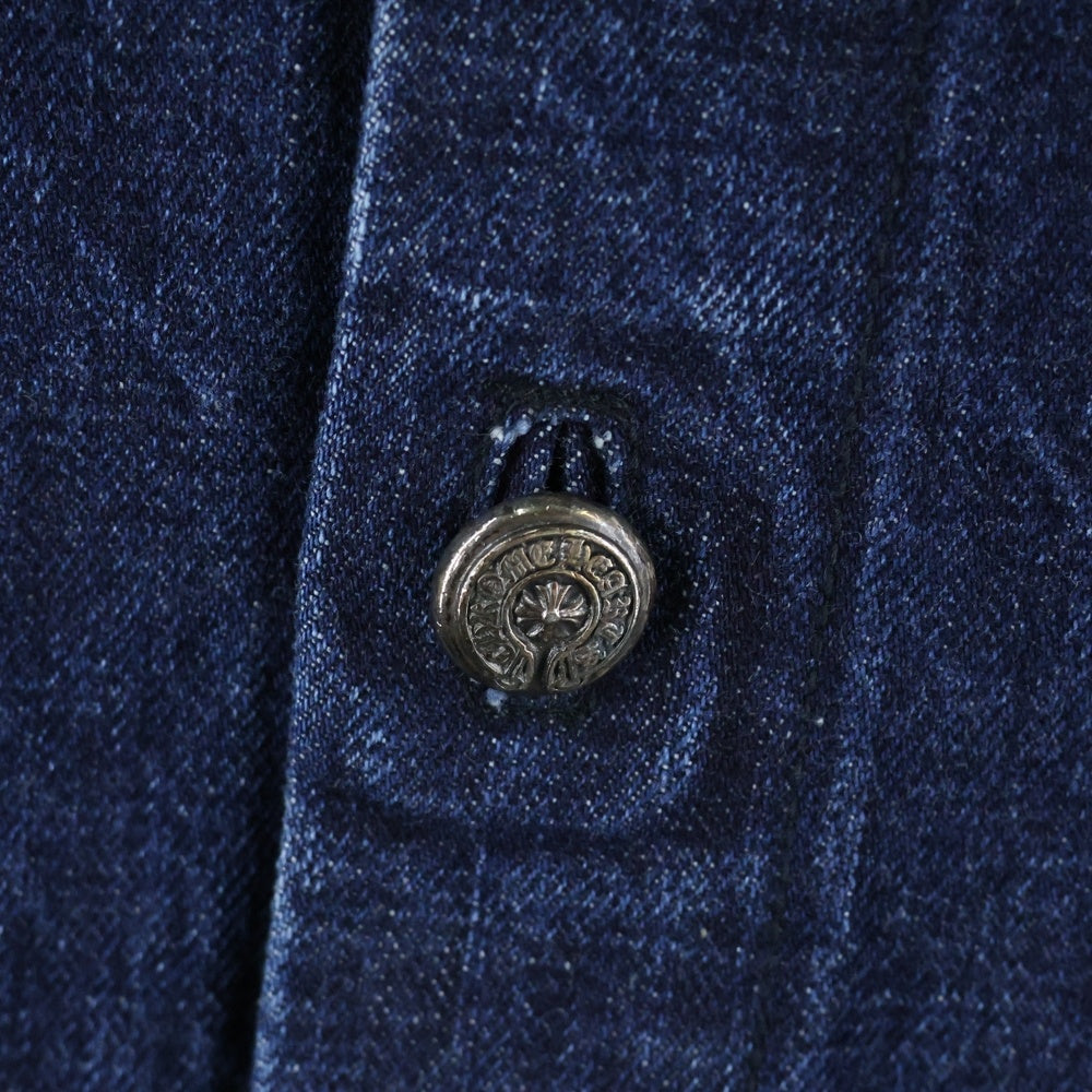 CHROME HEARTS(クロムハーツ) クロスボール シャツジャケット クロスパッチ デニムシャツジャケット インディゴブルー