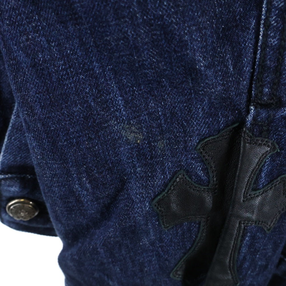 CHROME HEARTS(クロムハーツ) クロスボール シャツジャケット クロスパッチ デニムシャツジャケット インディゴブルー