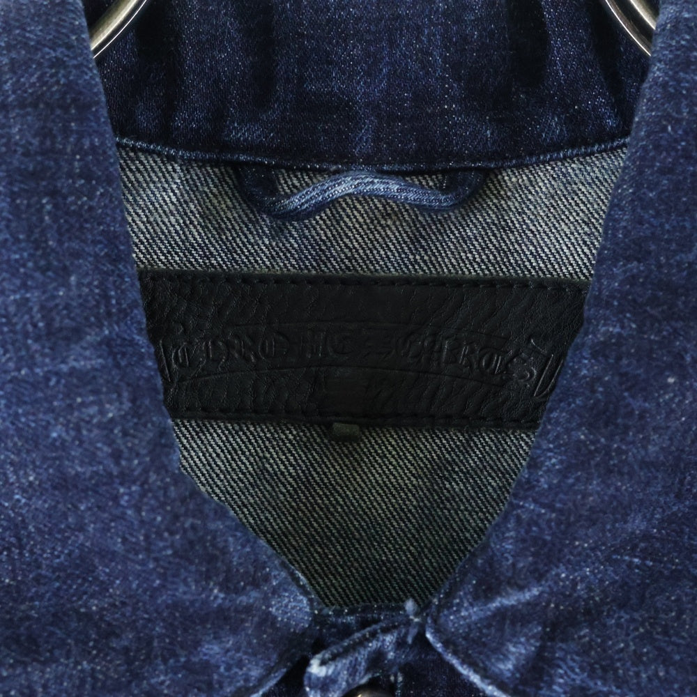 CHROME HEARTS(クロムハーツ) クロスボール シャツジャケット クロスパッチ デニムシャツジャケット インディゴブルー