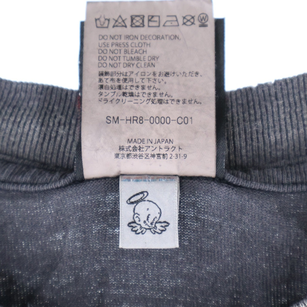 SAINT MICHAEL(セントマイケル) 25SS ×FEAR OF GOD SNT OF GOD FG_SS TEE VINTAGE加工 セントオブゴッド 両面プリント クルーネック 半袖Tシャツ カットソー ブラック SM-HR8-0000-C01