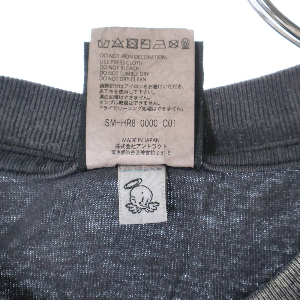 SAINT MICHAEL(セントマイケル) 25SS ×FEAR OF GOD SNT OF GOD FG_SS TEE VINTAGE加工 セントオブゴッド 両面プリント クルーネック 半袖Tシャツ カットソー ブラック SM-HR8-0000-C01