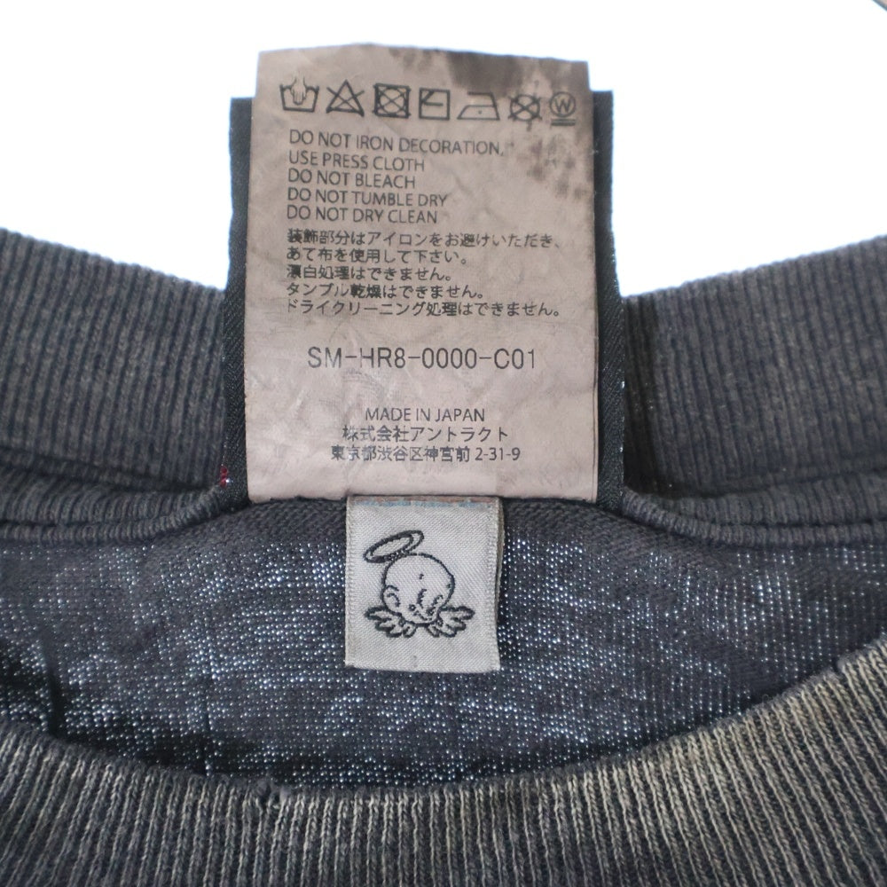 SAINT MICHAEL(セントマイケル) 25SS ×FEAR OF GOD SNT OF GOD FG_SS TEE VINTAGE加工 セントオブゴッド 両面プリント クルーネック 半袖Tシャツ カットソー ブラック SM-HR8-0000-C01
