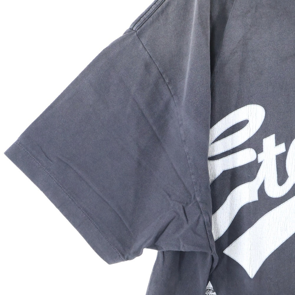 SAINT MICHAEL(セントマイケル) 25SS ×FEAR OF GOD SNT OF GOD FG_SS TEE VINTAGE加工 セントオブゴッド 両面プリント クルーネック 半袖Tシャツ カットソー ブラック SM-HR8-0000-C01