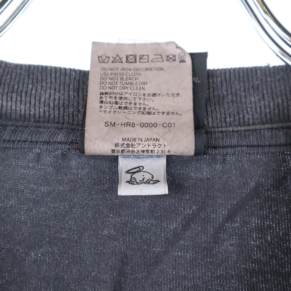 SAINT MICHAEL(セントマイケル) 25SS ×FEAR OF GOD SNT OF GOD FG_SS TEE VINTAGE加工 セントオブゴッド 両面プリント クルーネック 半袖Tシャツ カットソー ブラック SM-HR8-0000-C01