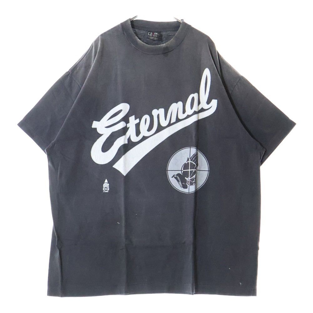 SAINT MICHAEL(セントマイケル) 25SS ×FEAR OF GOD SNT OF GOD FG_SS TEE VINTAGE加工 セントオブゴッド 両面プリント クルーネック 半袖Tシャツ カットソー ブラック SM-HR8-0000-C01