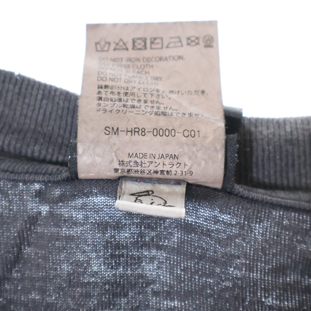 SAINT MICHAEL(セントマイケル) 25SS ×FEAR OF GOD SNT OF GOD FG_SS TEE VINTAGE加工 セントオブゴッド 両面プリント クルーネック 半袖Tシャツ カットソー ブラック SM-HR8-0000-C01