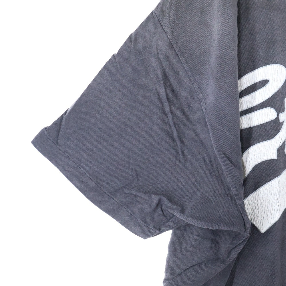 SAINT MICHAEL(セントマイケル) 25SS ×FEAR OF GOD SNT OF GOD FG_SS TEE VINTAGE加工 セントオブゴッド 両面プリント クルーネック 半袖Tシャツ カットソー ブラック SM-HR8-0000-C01