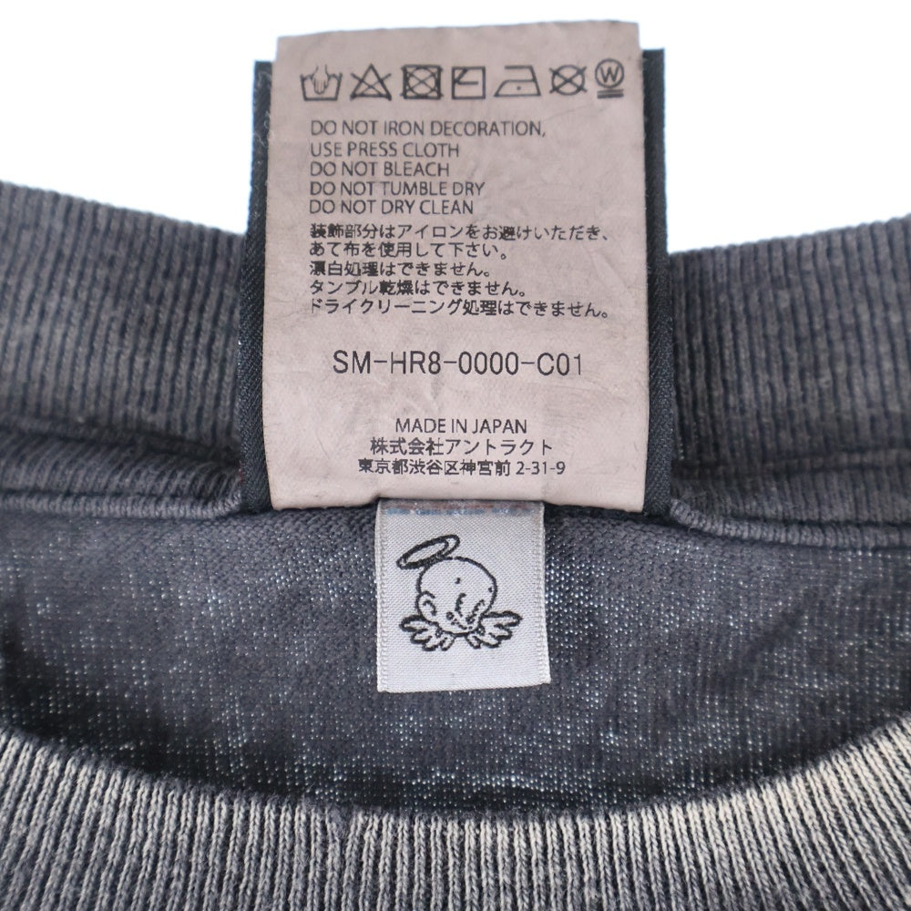 SAINT MICHAEL(セントマイケル) 25SS ×FEAR OF GOD SNT OF GOD FG_SS TEE VINTAGE加工 セントオブゴッド 両面プリント クルーネック 半袖Tシャツ カットソー ブラック SM-HR8-0000-C01