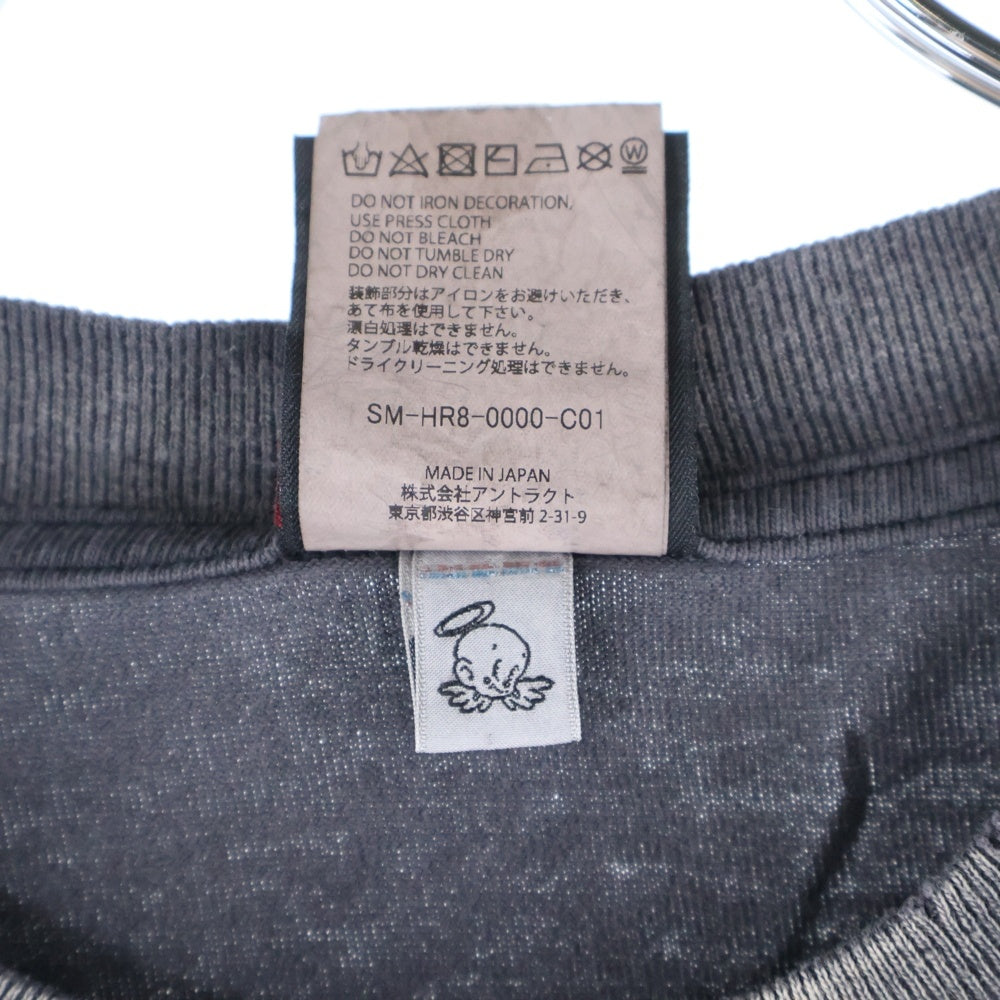SAINT MICHAEL(セントマイケル) 25SS ×FEAR OF GOD SNT OF GOD FG_SS TEE VINTAGE加工 セントオブゴッド 両面プリント クルーネック 半袖Tシャツ カットソー ブラック SM-HR8-0000-C01