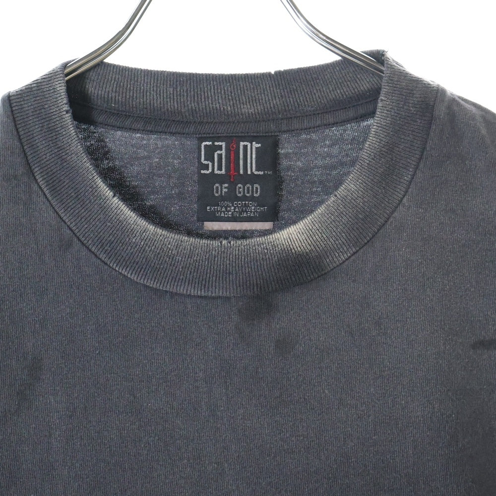 SAINT MICHAEL(セントマイケル) 25SS × FEAR OF GOD SNT OF GOD FG_LS TEE フィアオブゴッド セントオブゴッド 両面プリント クルーネック 長袖Tシャツ カットソー SM-HR8-0000-C02
