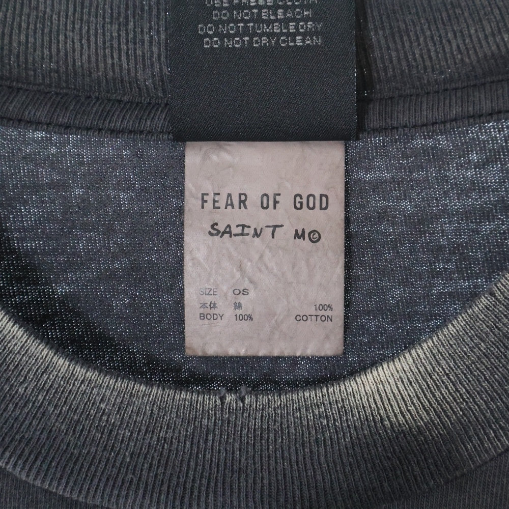 SAINT MICHAEL(セントマイケル) 25SS × FEAR OF GOD SNT OF GOD FG_LS TEE フィアオブゴッド セントオブゴッド 両面プリント クルーネック 長袖Tシャツ カットソー SM-HR8-0000-C02