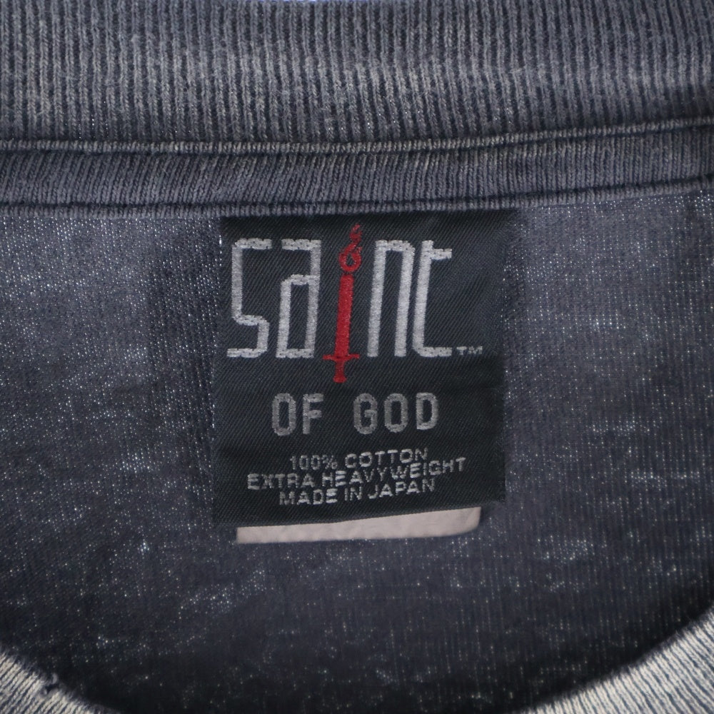 SAINT MICHAEL(セントマイケル) 25SS × FEAR OF GOD SNT OF GOD FG_LS TEE フィアオブゴッド セントオブゴッド 両面プリント クルーネック 長袖Tシャツ カットソー SM-HR8-0000-C02