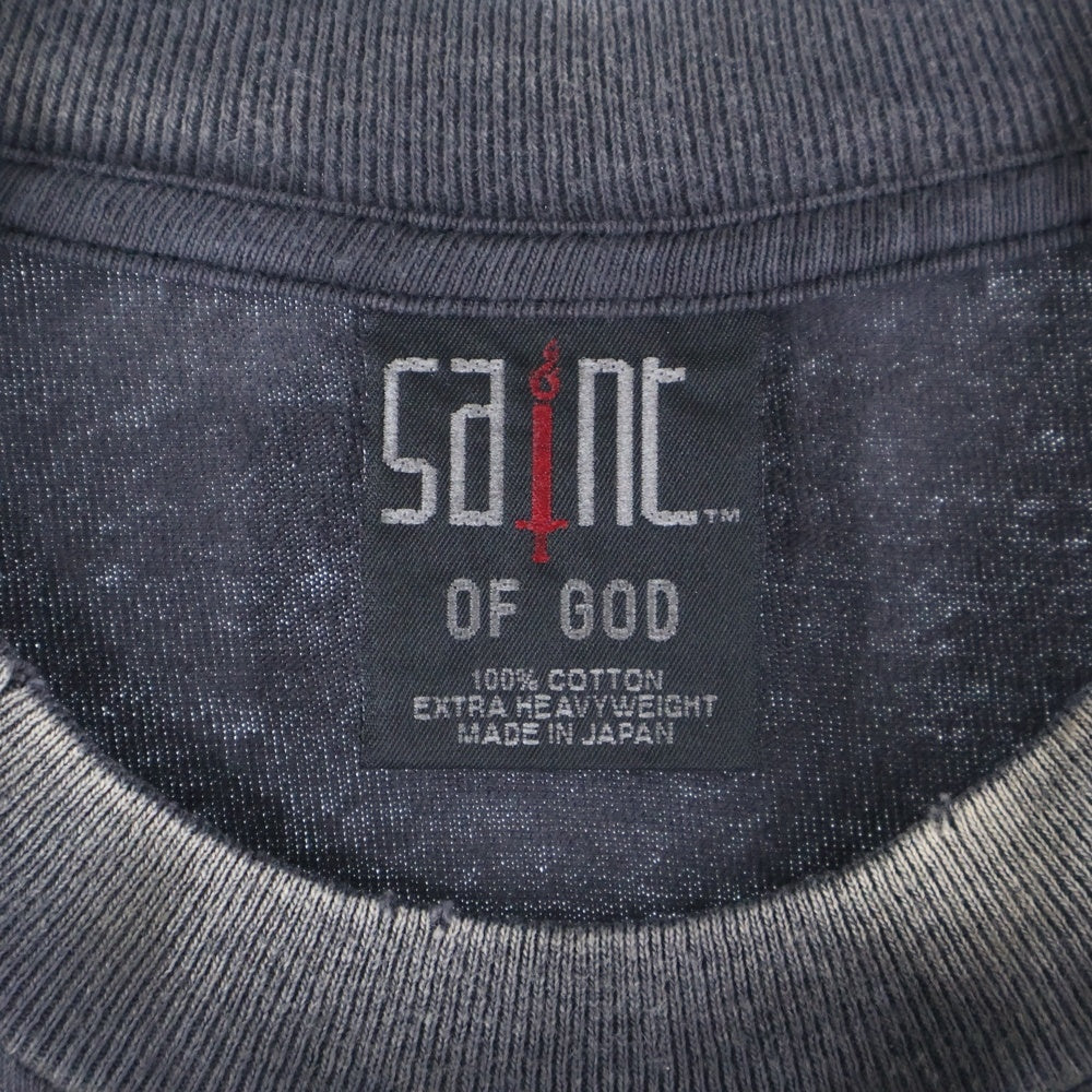 SAINT MICHAEL(セントマイケル) 25SS × FEAR OF GOD SNT OF GOD FG_LS TEE フィアオブゴッド セントオブゴッド 両面プリント クルーネック 長袖Tシャツ カットソー SM-HR8-0000-C02