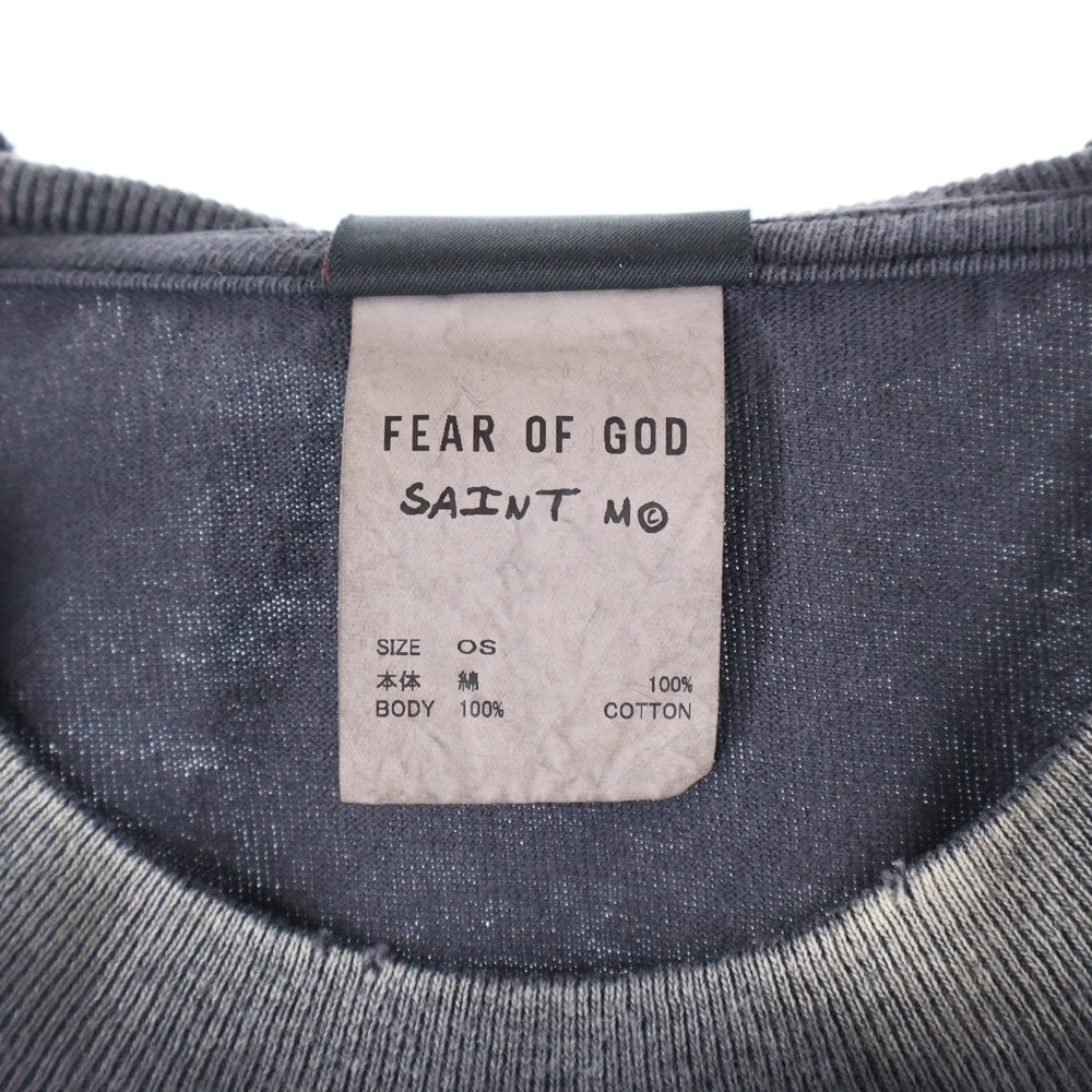 SAINT MICHAEL(セントマイケル) 25SS × FEAR OF GOD SNT OF GOD FG_LS TEE フィアオブゴッド セントオブゴッド 両面プリント クルーネック 長袖Tシャツ カットソー SM-HR8-0000-C02