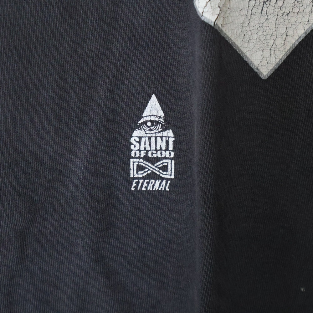 SAINT MICHAEL(セントマイケル) 25SS × FEAR OF GOD SNT OF GOD FG_LS TEE フィアオブゴッド セントオブゴッド 両面プリント クルーネック 長袖Tシャツ カットソー SM-HR8-0000-C02