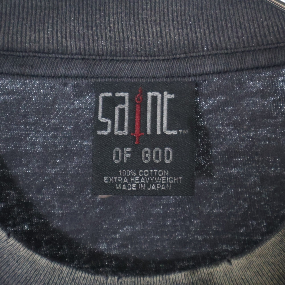 SAINT MICHAEL(セントマイケル) 25SS × FEAR OF GOD SNT OF GOD FG_LS TEE フィアオブゴッド セントオブゴッド 両面プリント クルーネック 長袖Tシャツ カットソー SM-HR8-0000-C02