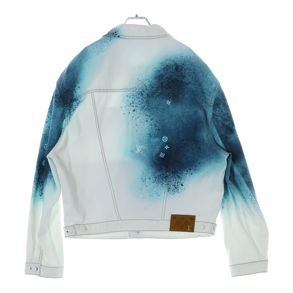 LOUIS VUITTON(ルイヴィトン) 23SS スプレーモノグラムデニムトラッカージャケット RM231M U14 HOA10W ホワイト/ブルー