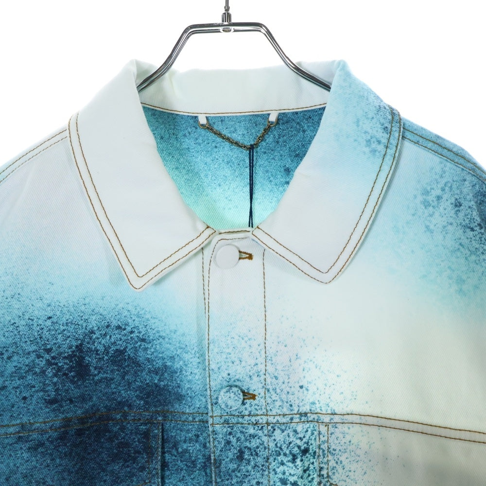 LOUIS VUITTON(ルイヴィトン) 23SS スプレーモノグラムデニムトラッカージャケット RM231M U14 HOA10W ホワイト/ブルー