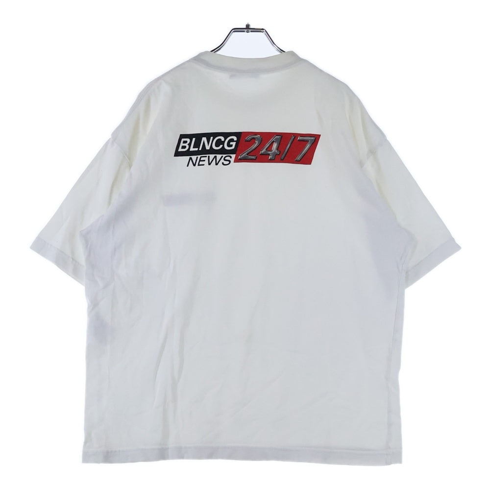 BALENCIAGA(バレンシアガ) 20AW News Logo Short Sleeve T-Shirt ニュース ロゴプリント半袖Tシャツ ホワイト 612966 TIVD1