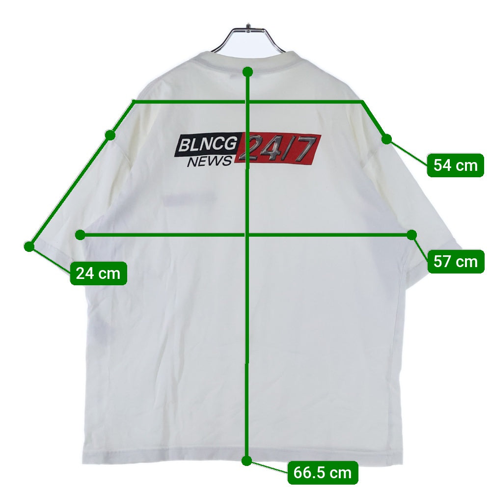 BALENCIAGA(バレンシアガ) 20AW News Logo Short Sleeve T-Shirt ニュース ロゴプリント半袖Tシャツ ホワイト 612966 TIVD1