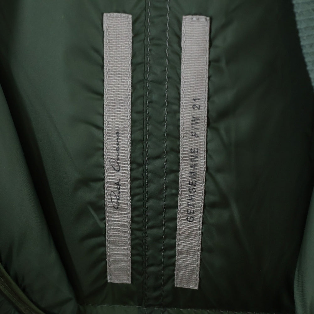 Rick Owens(リックオウエンス) 21AW GETHEMANE ボンバーフライトジャケット カーキ RU02A5788-NZD3