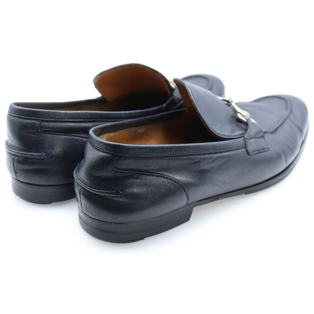 GUCCI(グッチ) ローファー シグネチャー ホースビット シルバー 金具 レザーソール ローカットレザーシューズ ブラック